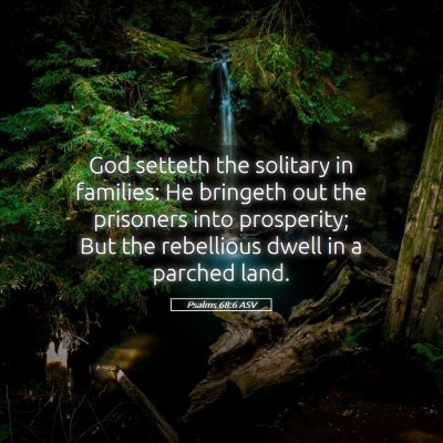Picture 05 - Psalms 68:6 ASV - God setteth the solitary in families: He bringeth - Bible Verse Picture
