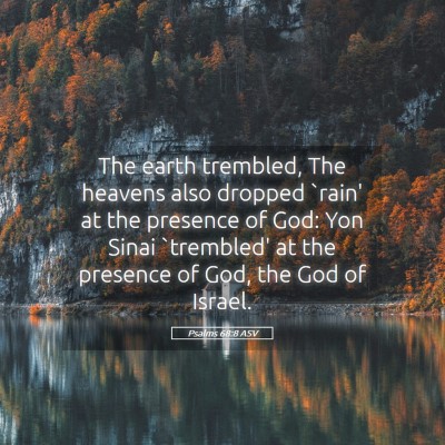 Picture 05 - Psalms 68:8 ASV - The earth trembled, The heavens also dropped - Bible Verse Picture