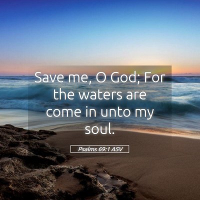 Picture 05 - Psalms 69:1 ASV - Save me, O God; For the waters are come in unto - Bible Verse Picture