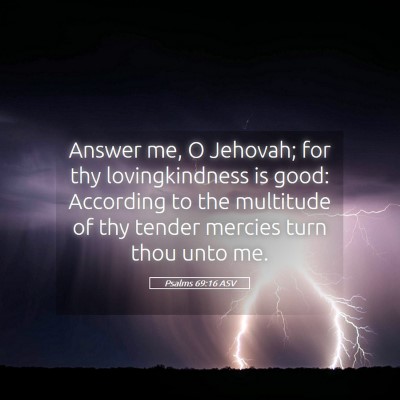 Picture 05 - Psalms 69:16 ASV - Answer me, O Jehovah; for thy lovingkindness is - Bible Verse Picture
