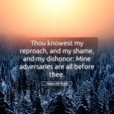 Picture 05 - Psalms 69:19 ASV - Thou knowest my reproach, and my shame, and my - Bible Verse Picture
