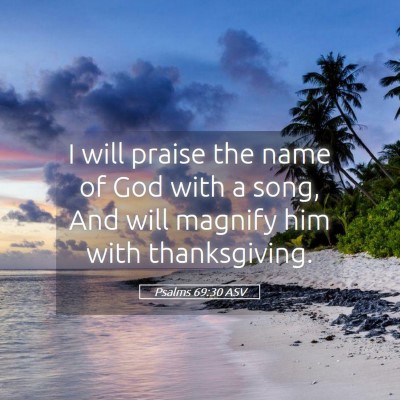 Picture 05 - Psalms 69:30 ASV - I will praise the name of God with a song, And - Bible Verse Picture
