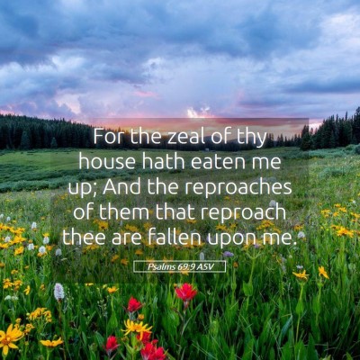 Picture 05 - Psalms 69:9 ASV - For the zeal of thy house hath eaten me up; And - Bible Verse Picture