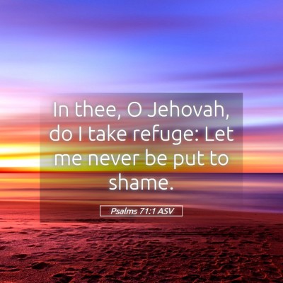 Picture 05 - Psalms 71:1 ASV - In thee, O Jehovah, do I take refuge: Let me - Bible Verse Picture