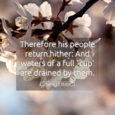 Picture 05 - Psalms 73:10 ASV - Therefore his people return hither: And waters of - Bible Verse Picture