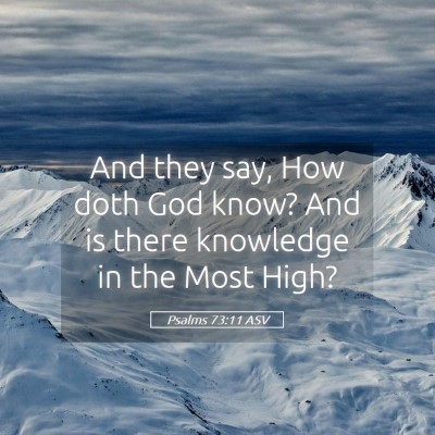 Picture 05 - Psalms 73:11 ASV - And they say, How doth God know? And is there - Bible Verse Picture