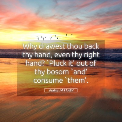 Picture 05 - Psalms 74:11 ASV - Why drawest thou back thy hand, even thy right - Bible Verse Picture