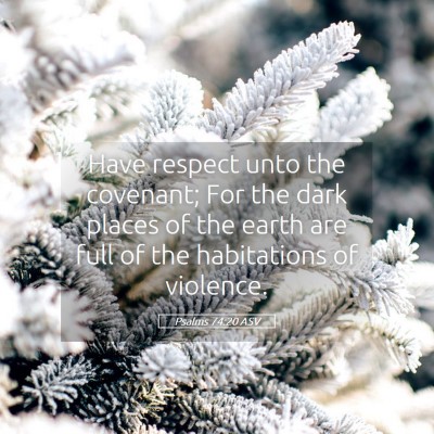 Picture 05 - Psalms 74:20 ASV - Have respect unto the covenant; For the dark - Bible Verse Picture