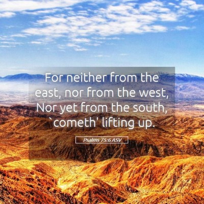 Picture 05 - Psalms 75:6 ASV - For neither from the east, nor from the west, Nor - Bible Verse Picture