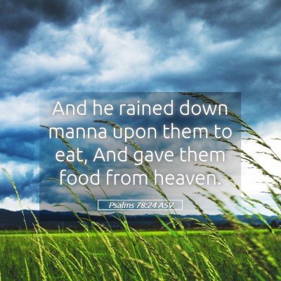 Picture 05 - Psalms 78:24 ASV - And he rained down manna upon them to eat, And - Bible Verse Picture