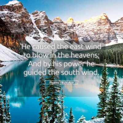 Picture 05 - Psalms 78:26 ASV - He caused the east wind to blow in the heavens; - Bible Verse Picture