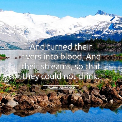 Picture 05 - Psalms 78:44 ASV - And turned their rivers into blood, And their - Bible Verse Picture