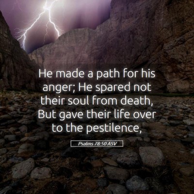 Picture 05 - Psalms 78:50 ASV - He made a path for his anger; He spared not their - Bible Verse Picture