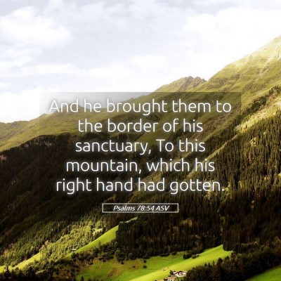 Picture 05 - Psalms 78:54 ASV - And he brought them to the border of his - Bible Verse Picture