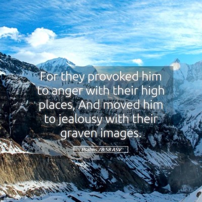 Picture 05 - Psalms 78:58 ASV - For they provoked him to anger with their high - Bible Verse Picture