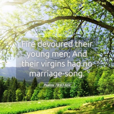 Picture 05 - Psalms 78:63 ASV - Fire devoured their young men; And their virgins - Bible Verse Picture