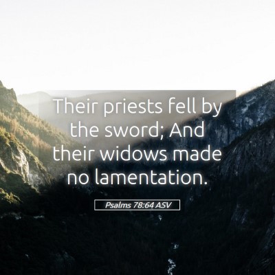Picture 05 - Psalms 78:64 ASV - Their priests fell by the sword; And their widows - Bible Verse Picture