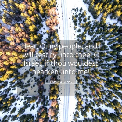 Picture 05 - Psalms 81:8 ASV - Hear, O my people, and I will testify unto thee: - Bible Verse Picture