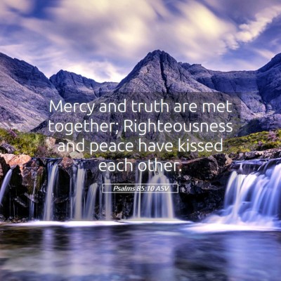 Picture 05 - Psalms 85:10 ASV - Mercy and truth are met together; Righteousness - Bible Verse Picture