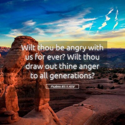 Picture 05 - Psalms 85:5 ASV - Wilt thou be angry with us for ever? Wilt thou - Bible Verse Picture