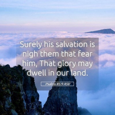 Picture 05 - Psalms 85:9 ASV - Surely his salvation is nigh them that fear him, - Bible Verse Picture