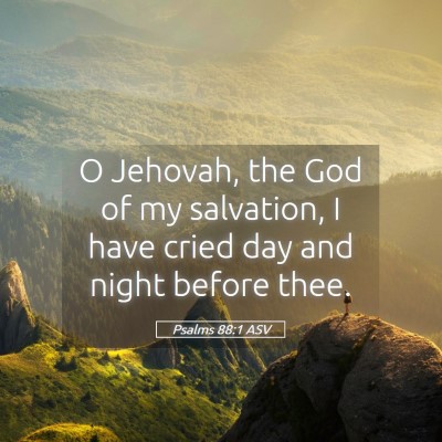 Picture 05 - Psalms 88:1 ASV - O Jehovah, the God of my salvation, I have cried - Bible Verse Picture