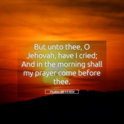 Picture 05 - Psalms 88:13 ASV - But unto thee, O Jehovah, have I cried; And in - Bible Verse Picture