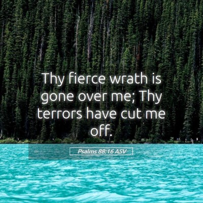 Picture 05 - Psalms 88:16 ASV - Thy fierce wrath is gone over me; Thy terrors - Bible Verse Picture