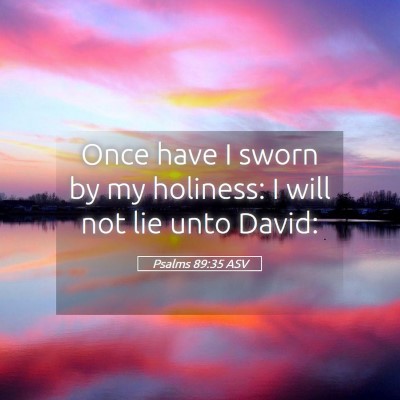 Picture 05 - Psalms 89:35 ASV - Once have I sworn by my holiness: I will not lie - Bible Verse Picture