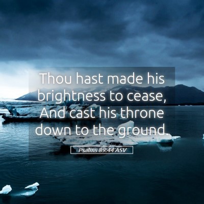 Picture 05 - Psalms 89:44 ASV - Thou hast made his brightness to cease, And cast - Bible Verse Picture