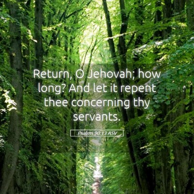 Picture 05 - Psalms 90:13 ASV - Return, O Jehovah; how long? And let it repent - Bible Verse Picture