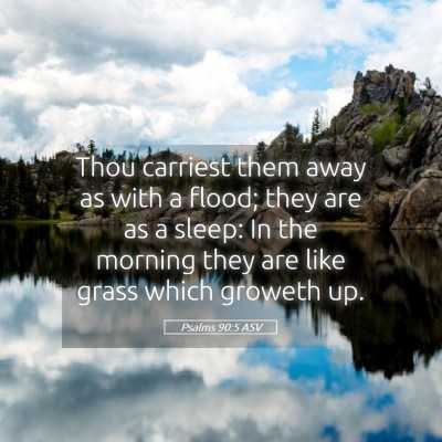 Picture 05 - Psalms 90:5 ASV - Thou carriest them away as with a flood; they are - Bible Verse Picture