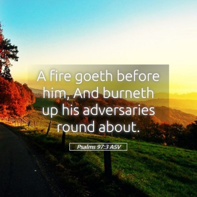 Picture 05 - Psalms 97:3 ASV - A fire goeth before him, And burneth up his - Bible Verse Picture
