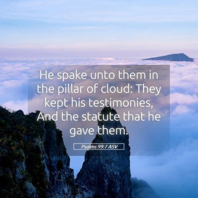 Picture 05 - Psalms 99:7 ASV - He spake unto them in the pillar of cloud: They - Bible Verse Picture