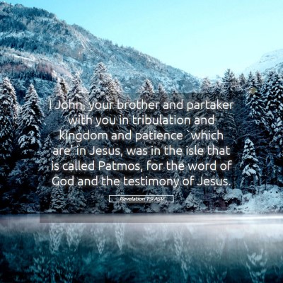 Picture 05 - Revelation 1:9 ASV - I John, your brother and partaker with you in - Bible Verse Picture