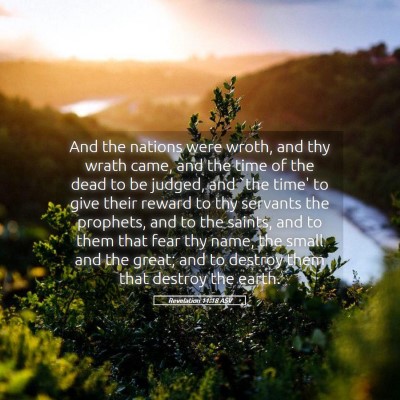 Picture 05 - Revelation 11:18 ASV - And the nations were wroth, and thy wrath came, - Bible Verse Picture