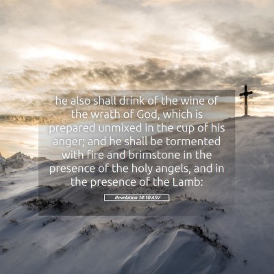 Picture 05 - Revelation 14:10 ASV - he also shall drink of the wine of the wrath of - Bible Verse Picture