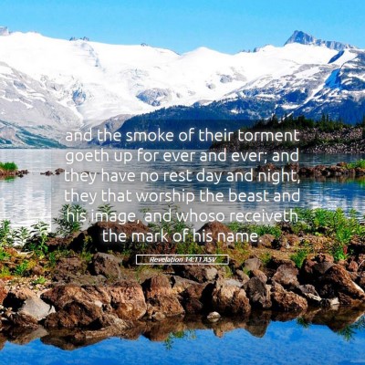 Picture 05 - Revelation 14:11 ASV - and the smoke of their torment goeth up for ever - Bible Verse Picture