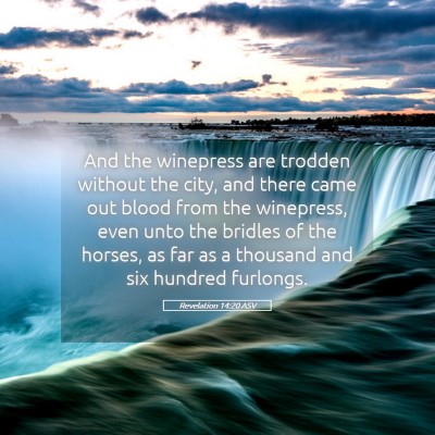 Picture 05 - Revelation 14:20 ASV - And the winepress are trodden without the city, - Bible Verse Picture
