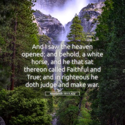 Picture 05 - Revelation 19:11 ASV - And I saw the heaven opened; and behold, a white - Bible Verse Picture