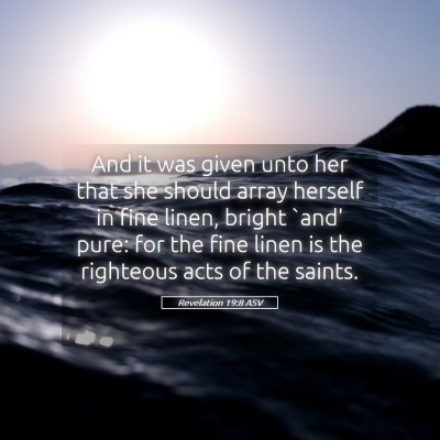 Picture 05 - Revelation 19:8 ASV - And it was given unto her that she should array - Bible Verse Picture