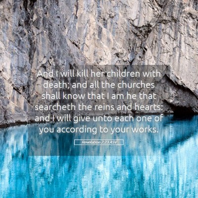 Picture 05 - Revelation 2:23 ASV - And I will kill her children with death; and all - Bible Verse Picture