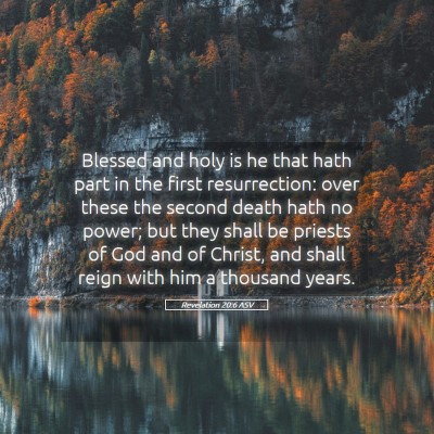 Picture 05 - Revelation 20:6 ASV - Blessed and holy is he that hath part in the - Bible Verse Picture