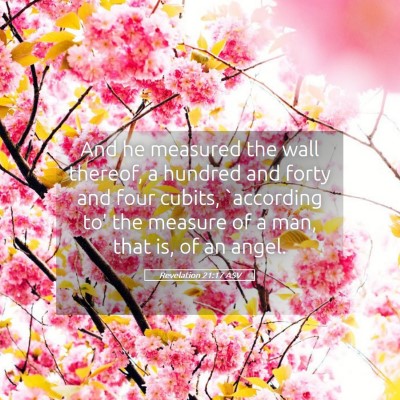Picture 05 - Revelation 21:17 ASV - And he measured the wall thereof, a hundred and - Bible Verse Picture