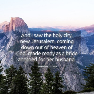 Picture 05 - Revelation 21:2 ASV - And I saw the holy city, new Jerusalem, coming - Bible Verse Picture