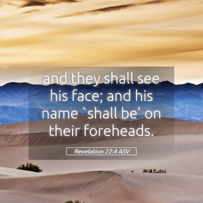 Picture 05 - Revelation 22:4 ASV - and they shall see his face; and his name `shall - Bible Verse Picture