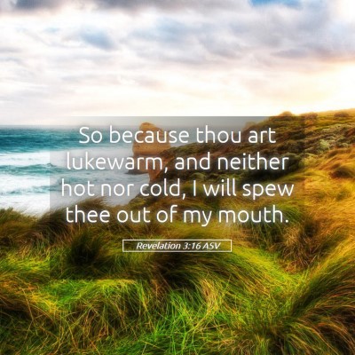 Picture 05 - Revelation 3:16 ASV - So because thou art lukewarm, and neither hot nor - Bible Verse Picture