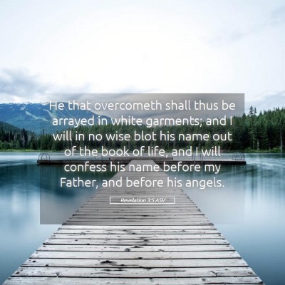 Picture 05 - Revelation 3:5 ASV - He that overcometh shall thus be arrayed in white - Bible Verse Picture