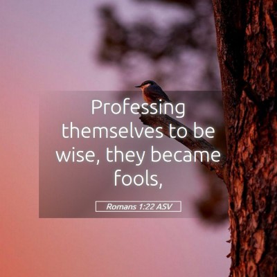 Picture 05 - Romans 1:22 ASV - Professing themselves to be wise, they became - Bible Verse Picture