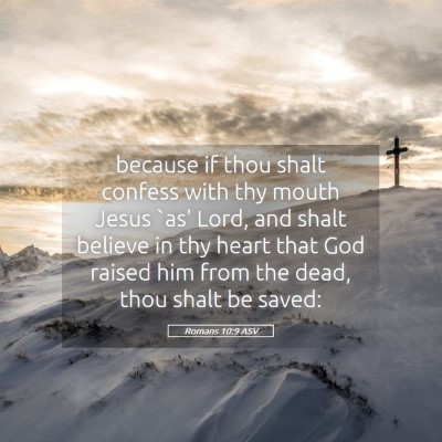 Picture 05 - Romans 10:9 ASV - because if thou shalt confess with thy mouth - Bible Verse Picture